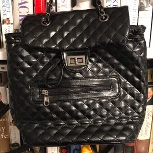 Quilted backpack purse